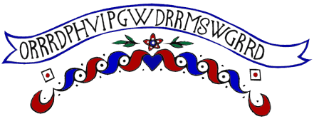 Rätselinschrift über der Schrottür: Rätselinschrift über der Schrottür: